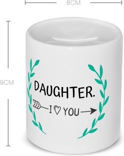 Akyol - daughter i love you Spaarpot - Dochter - de liefste dochter - verjaardag - cadeautje voor dochter - dochter artikelen - kado - geschenk - 350 ML inhoud