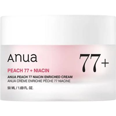 ANUA Crème Riche Pêche 77 Enrichie en Niacinamide Éclaircissante & Hydratante 50ml white