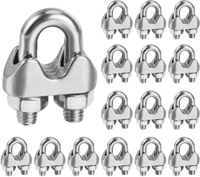 16x M6 U-bouten Kabelklemmen RVS Touwklemmen voor Staalkabel Bevestiging