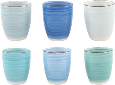 Studio Tavola Bekers Ocean Blue 350 ml - 6 stuks