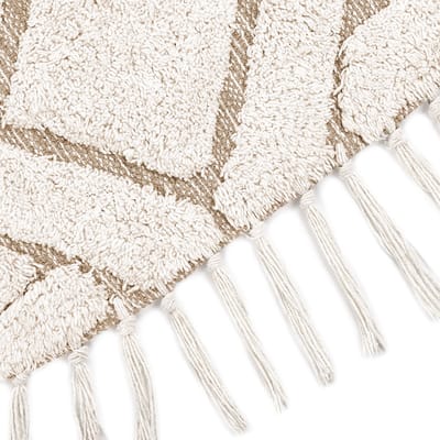 HORASAN - Vloerkleed - Lichtbeige - 140 x 140 cm - Katoen
