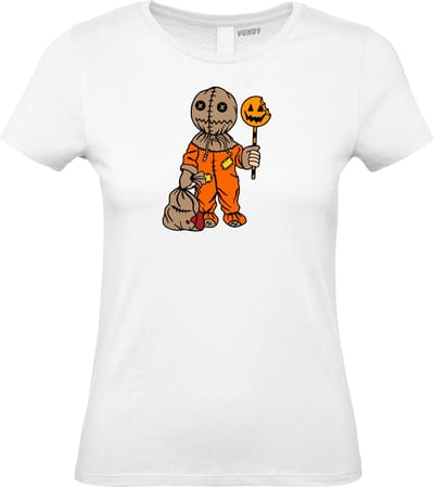 Dames t-shirt Halloween Manneke | Halloween Kostuum Volwassenen | Halloween | Foute Party | Wit dames | maat XS
