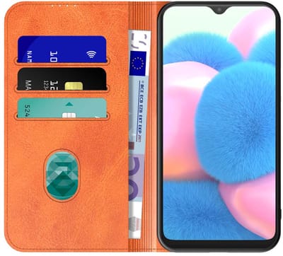 Geschikt voor Samsung Galaxy A30s Telefoonhoesje Bruin Kunstleer Met Magnetische Sluiting - Portemonnee BookCase Met Pasjeshouder - ProtX