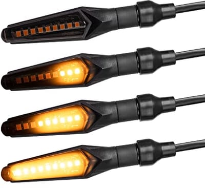 Heldere LED Motorknipperlichten met Sequentieel Looplichteffect - Universeel Mini-Knipperlicht voor Scooter, ATV en Quad
