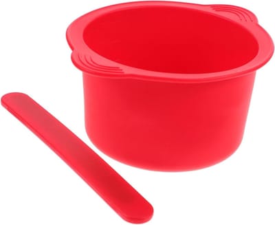 Siliconen Waxverwarmerkom - Harsverwarmer Kom - Ontharen Thuis - Herbruikbaar En Flexibel - 14 x 11.5 x 6.5 cm - Rood