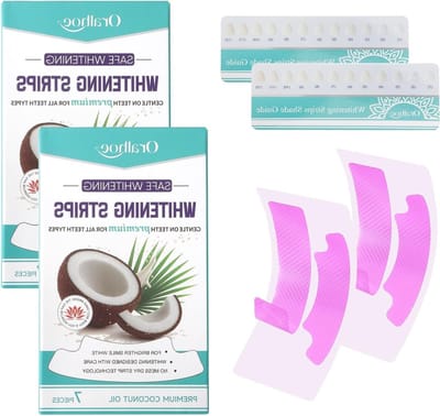 Effectieve behandelingen voor het bleken van tanden met kokosnoot mint whiteningstrips, professionele tandbleekstrips voor het verwijderen van tandvlekken (2 stuks)