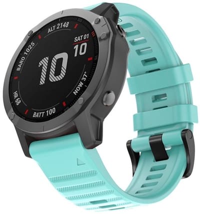 By Qubix - Geschikt voor Garmin bandje - 26mm Quickfit - Siliconen bandje - Lichtblauw - Geschikt voor Garmin Fenix 8 / 8 Pro - 51mm