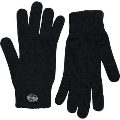 Superdry Klassieke Gebreide Handschoenen Zwart Grootte: S/M