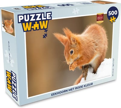 Puzzel Eekhoorn met rode kleur - Legpuzzel - Puzzel 500 stukjes