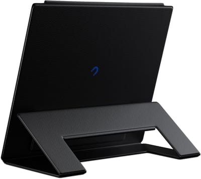 Magnetische Leren Stand voor 15.6 inch Draagbare Monitor met Dubbele Schermfunctionaliteit en Verstelbare Hoek