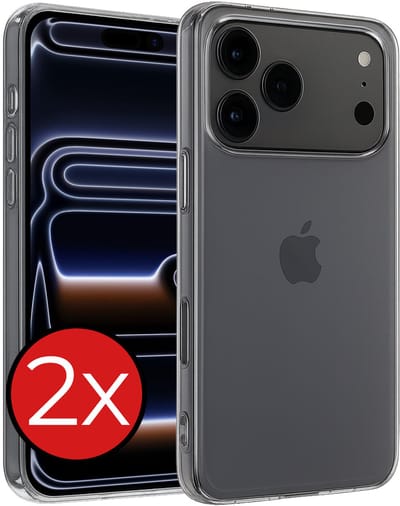 Hoesje - 2 Stuks - Geschikt voor Apple iPhone 17 Pro Max / 18 Pro Max - Sterk & Shockproof - Telefoonhoes - Back Cover - Case Siliconen - Telefoon Hoes - Transparant