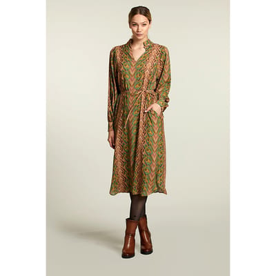River Woods Multi Fantasy V-neck Dress Maat: 34 | Midi Jurken Outlet | Dames