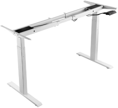 VEVOR Elektrisch Verstelbaar Bureauframe - Zit Sta Onderstel Met Dubbele Motor - In Hoogte En Lengte Verstelbaar - Ergonomisch DIY Tafelframe - Wit