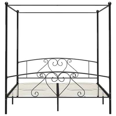 vidaXL - Hemelbedframe - metaal - zwart - 200x200 - cm