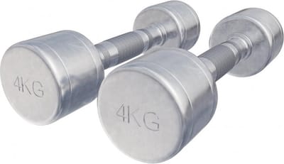 Gorilla Sports Dumbellset 8 kg - 2x4 kg - Halterset - Vaste dumbbells - Chroom