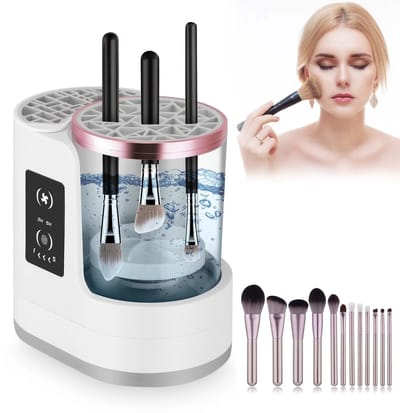 Elektrische Make-up Borstelreiniger – Automatisch & Ultrasoon – Snelle Reiniging & Drogen – Voor Alle Make-up Kwasten, Makeup Schoonmaker