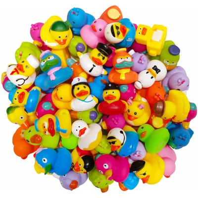 Rubber 10 stuks Eenden Grootverpakking Assortiment Eendjes Voor Jeep Ducking Drijver Eend Badspeeltjes Feest Bedankjes Voor Kinderen Volwassenen Verjaardagscadeau Kind Vakantie