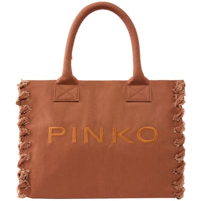 PINKO Beach Shopper Tas 47 cm - 27 L - beige-scoiattolo