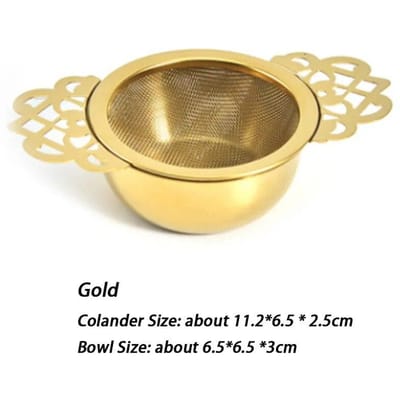Passoire à thé à mailles fines à double couche, filtre en acier inoxydable, théière en dentelle, égouttoir à thé, infuseurs à thé utiles, accessoires de cuisine brown