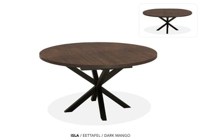 Maxfurn - Ronde uitschuiftafel 150/190 | Zeer krasvast | Kleur: Dark Mango