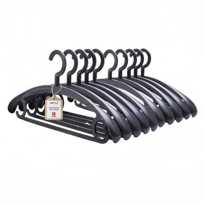 Dailygoods- Kleerhangers Heavy Duty 25 lbs - Antislip - Brede Schouder - Draaibare Haak - Broekstang - 10 Stuks - Kledinghangers