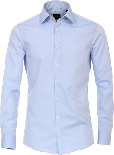VENTI modern fit overhemd - lichtblauw - Strijkvrij - Boordmaat: 41 (EU maat: L)