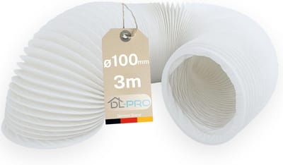 Flexibele Afvoerslang 3 Meter - Ø 100 mm - PVC - Voor Airco, Afzuigkap en Droger