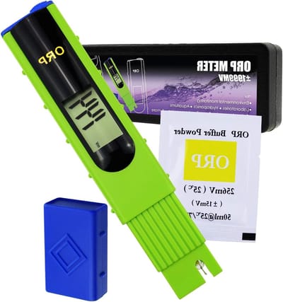 Redox Tester voor Wateranalyse, -1999~1999 mV, Oxidatie- en Reductiemetingen, Inclusief 256 mV ORP Kalibratiepoeder voor Aquaria en Laboratoria