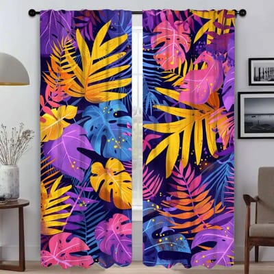 Blad Verduisterende Gordijnen voor Camera Raamgordijn voor Kamer 2 Paneel Schaduwen Scheidingswand Home Interieur Gordijnen Halloween Decoratie W60xH90cmx2pcs-CL