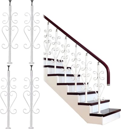 Metalen Balusters - Trapspijlen - Trap Renovatie - 270° Verstelbare Beugel - 4 Packs - Zwart