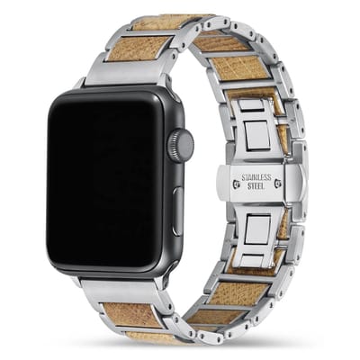 Apple Watch-bandje - walnotenhout en staal 38-41 mm