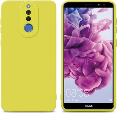 Cadorabo Hoesje geschikt voor Huawei MATE 10 LITE in FLUID GEEL - Beschermhoes gemaakt van flexibel TPU silicone Cover Fluid Case