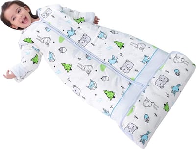 Thijox - Winterslaapzak voor Kinderen met Afneembare Mouwen - Super Warme Babyslaapzak van Bamboe en Katoen voor Jongens en Meisjes van 1 tot 10 Jaar