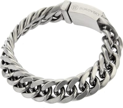 Bukovsky - Geborstelde Stalen Heren Armband - "Chase Extra Small" - 19 cm - Mat - Edelstaal - 316L Stainless Steel