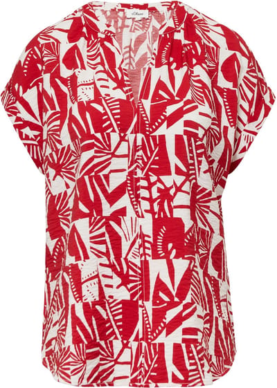 s.Oliver - female - Gestructureerde blouse met gerimpelde details