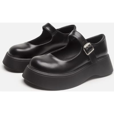 Chaussures Lolita Chaussures Étudiant Petites Chaussures en Cuir Chaussures Mary Jane Rétro pour Femme Chaussures à Semelle Épaisse Chaussures d'Uniforme Jk Collège Fille Douce Petites Chaussures Simples 40 black