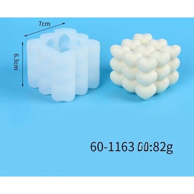Amour Moule à Bougie en Silicone Bricolage Fait Main Savon Plâtre Glaçon Moule à Pâtisserie Anniversaire Saint-Valentin Fête Mariage Cadeau Moule de Fabrication white