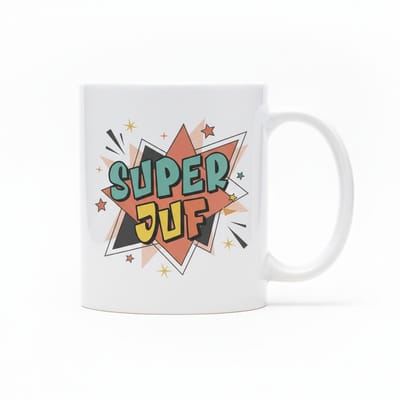 Super Juf Mok – Kleurrijk Bedankcadeau voor de Beste Juf – 330 ml