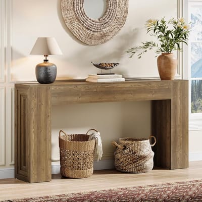 Tribesigns Consoletafe - Sidetable - Bruin - 160 x 30 x 80 cm - Console Tafel voor Hal, Woonkamer, Entree, Foyer