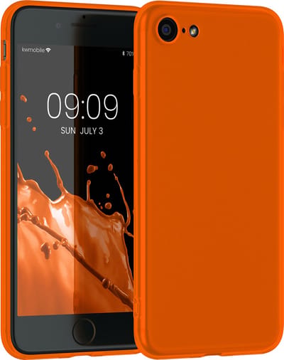 kwmobile telefoonhoesje geschikt voor Apple iPhone SE (2022) / iPhone SE (2020) / iPhone 8 / iPhone 7 - Hoesje voor smartphone - Back cover in neon oranje