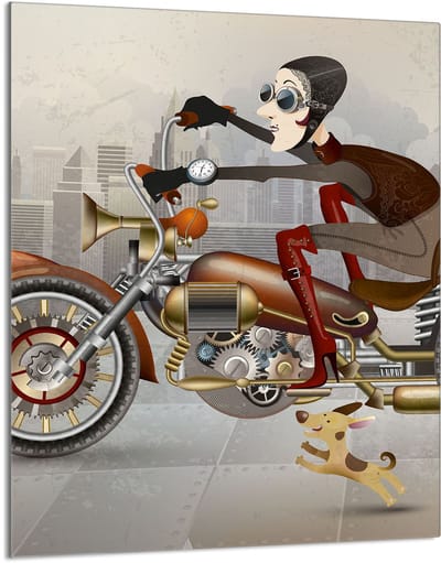 TMK ArtDeko - Snijplank - Glas - 40x52 cm - Motief Motorfiets