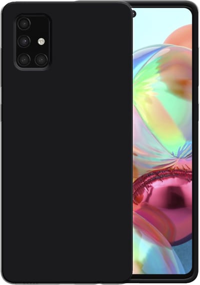 Smartphonica Siliconen hoesje voor Samsung Galaxy A71 4G case met zachte binnenkant - Zwart geschikt voor Samsung Galaxy A71 4G