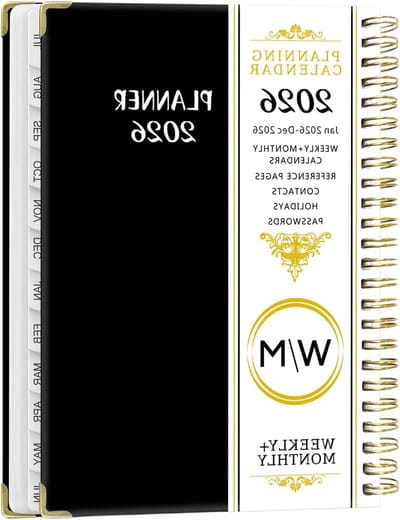 Georganiseerde Weekplanner 2026, Dagelijkse A5 Planner met Maandindeling, Bookmark en Stevige Kaft voor Werk, Studie en Persoonlijk Gebruik