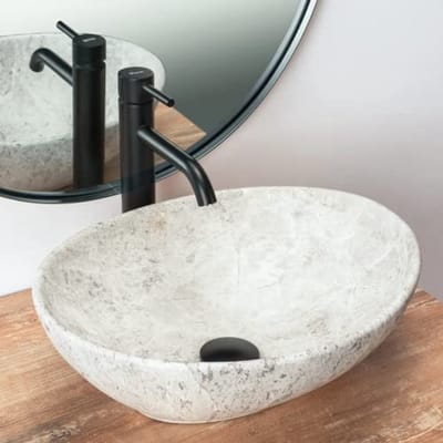 Ovale Keramische Wastafel 41 x 35 x 15 cm - Elegant Design voor Gasten WC