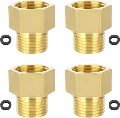 Propaangasadapters voor gasfornuis - Messing overgangsadapter - Snelle gasadapter-aansluitingen - 4 stuks met afdichting