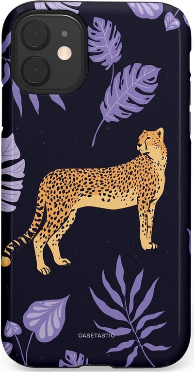 Casetastic Hoesje Geschikt voor Apple iPhone 11 - Stijlvolle Beschermende Duo-layer Case - Cheetah snelheid