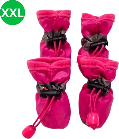 Livano Hondenschoenen Pootbeschermer - Hondenschoenen - 4 Stuks - Hondenschoentjes - Pootbescherming Hond - Waterbestendig - Roze XXL