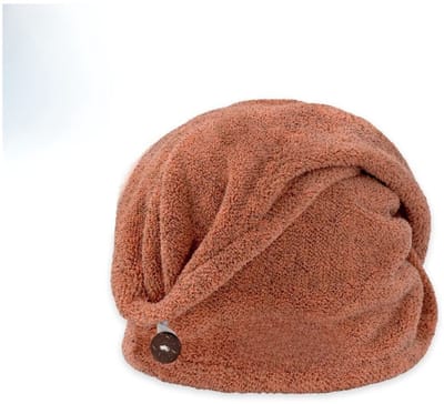 Famanu - Luxe sneldrogende haartulband van koolstofvezel met kokosnootknop, ultrazacht en absorberend – Karamel