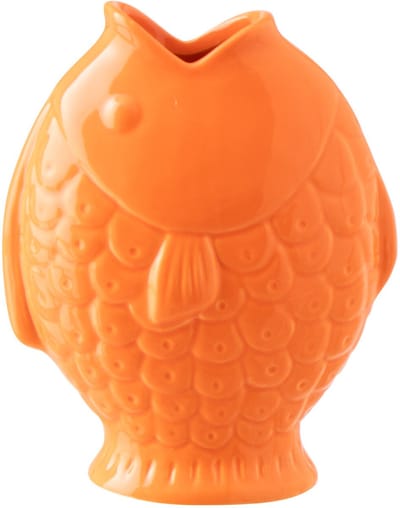 J-Line vaas Vis Breed - steengoed - oranje