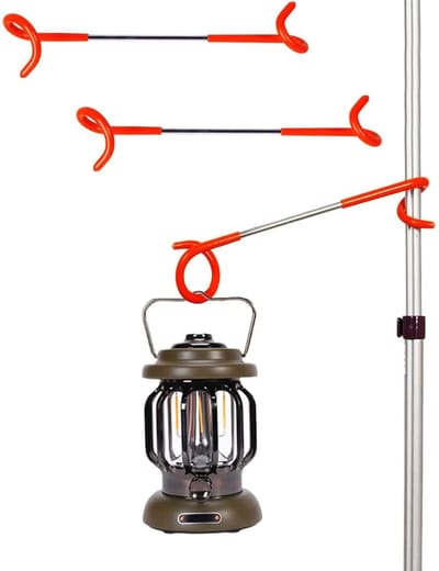 Dailygoods- Lantaarnhaak S-vormig - Multifunctionele Campinghaak - Universele Haak - Voor Buiten - Geschikt voor Stangen 10-32 mm - Stabiele Bevestiging
